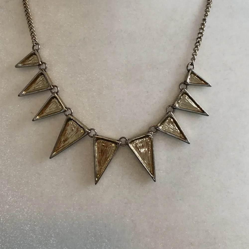 Edgy Rock Silver Tone Spike Necklace